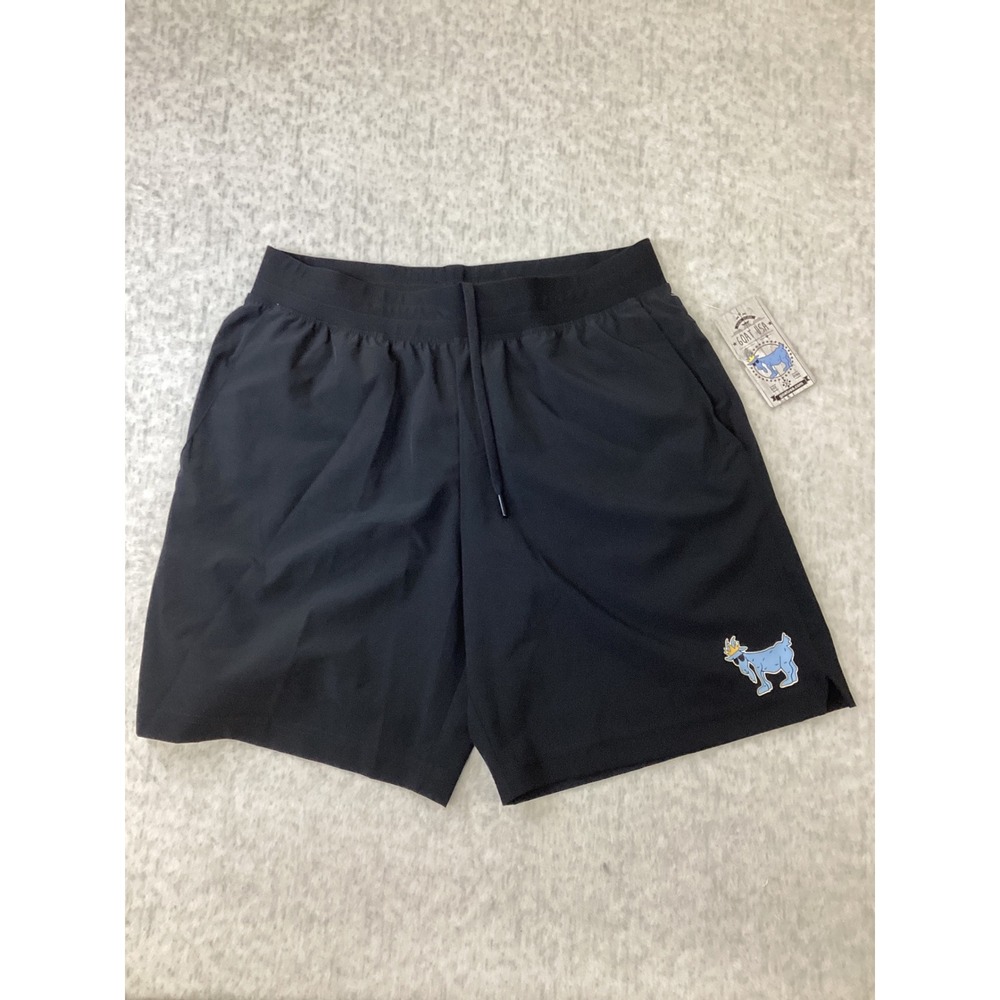 GOAT USA Mens Black Athletic Shorts Chuck the Goat Logo Large NWT GU-1500-LARGE